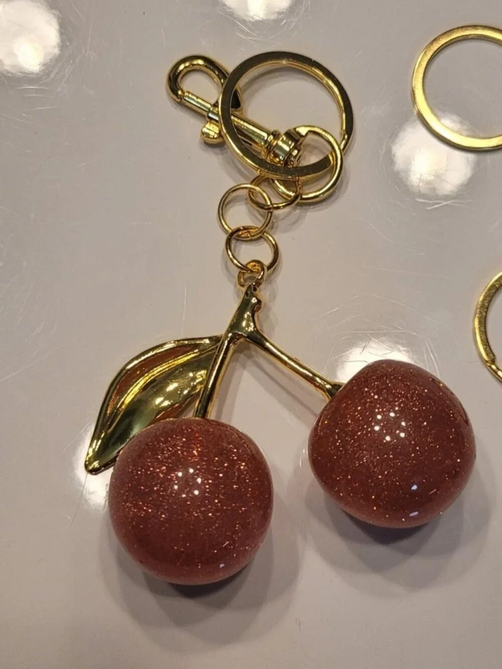 Cherry Keychain Bag Charm for Purses–Cute Keyring Accessories for Women